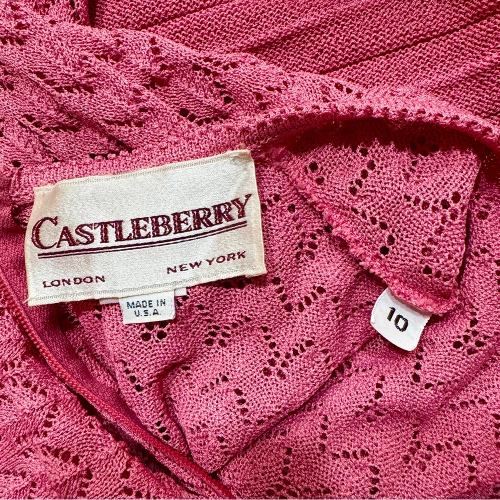 💖 Elegant Vintage Castleberry Cranberry-Pink Knit Skirt Set - Picture 6 of 16